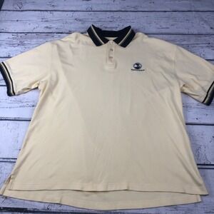 Pebble Beach Polo Shirt Vintage Pebbles Beach 1919 Logo Classic Mens XL Yellow